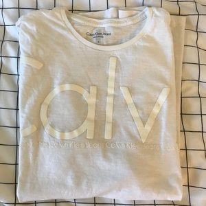 Calvin Klein Jeans White TShirt Adult Size Small
